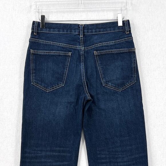 ZARA The Relaxed Boyfriend Jean Womens 26 Dark Blue Mid Rise Loose Straight - Picture 6 of 16